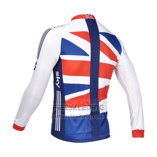 2013 Fietskleding Sky Kampioen Regno Unito Wit en Nosso Lange Mouwen en Koersbroek